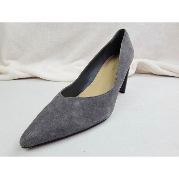 Marc Fisher Size 9M Womens Gray Leather Suede Caitlin Slip On Pointed Toe Shoes - Picture 4 of 14